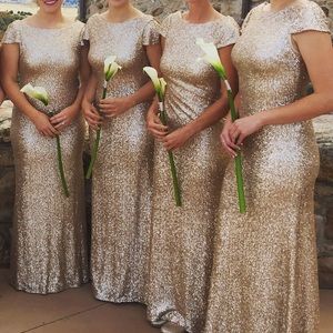 Sorella Vita Long Gold Sequin Dress